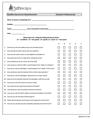 Assurance Questionnaire  Form