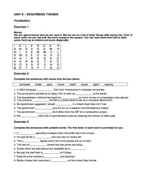 Unit 9 Describing Trends Answer Key  Form