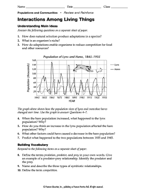 Interactions among Living Things Review and Reinforce Answer Key  Form