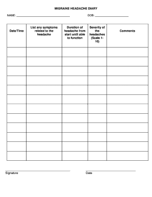 RFC HA Diary Form