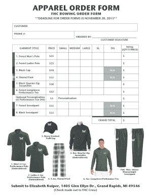 FHC Rowing Apparel Order Form Fhccreworg