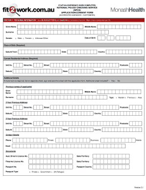 Fit2Work Consent Form Monash Doctors Monashdoctors