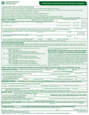  MR1 Application for Registration and Third Party Sa Gov 2014
