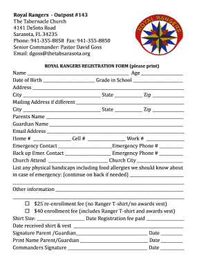 The Tabernacle Church  Form