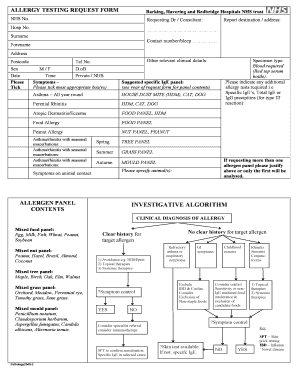 2549 Allergy Testing Request Form King George Hospital