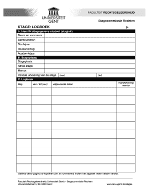 Logboek Stage Template  Form