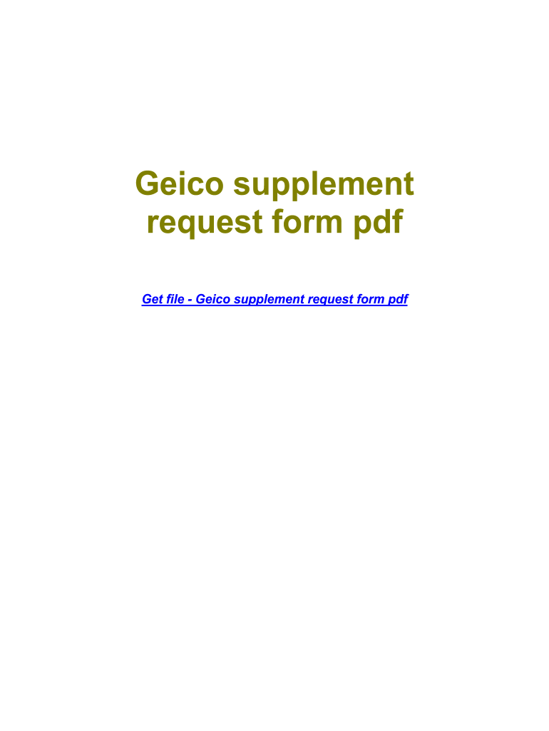 Supplement Request Form PDF