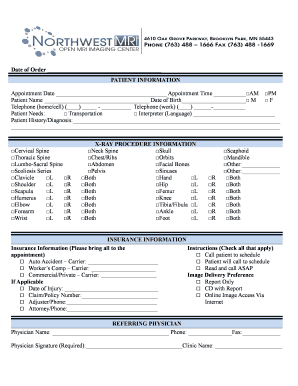 Northwest MRI X Ray Referral Form 1pdf