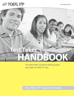 TOEFL ITP Test Taker Handbook ETS Ets  Form