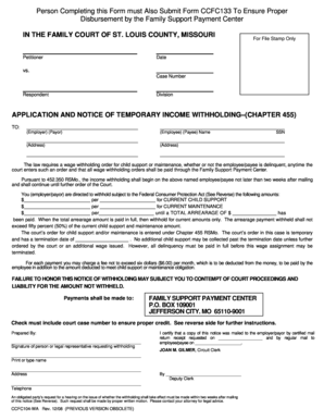 Person Completing This Form Must Also Submit Form CCFC133 to Ensure Proper
