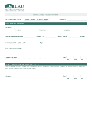 INTERCAMPUS TRANSFER FORM LAU Student Life Students Lau Edu