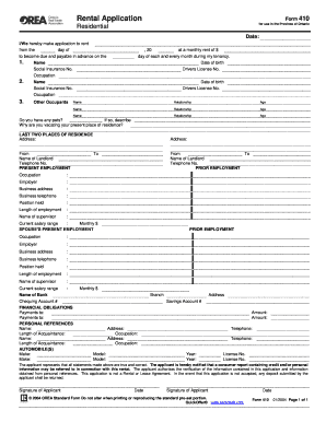 Form 410 Rental Application Firstpickhomes