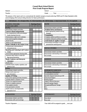 Pa School District Grade  Form