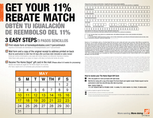 Homedepotrebates 11percentmatch  Form