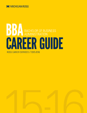 BBA Career Guide Ross School of Business University of Michigan Bus Umich  Form