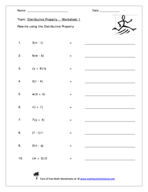 Distributive Property Five Worksheet Pack Grade 4 Math  Form