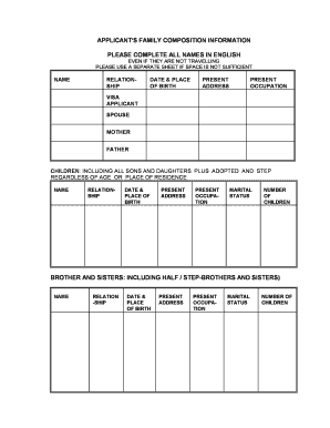 Family Composition  Form