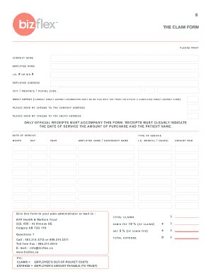 Bizflex Claim Form