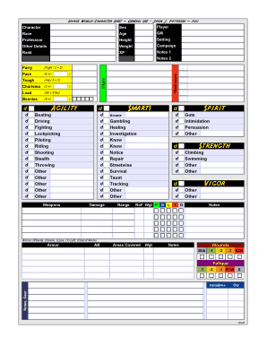 Savage World Character Sheet  Form