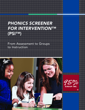 Phonics Screener for Intervention Psi  Form