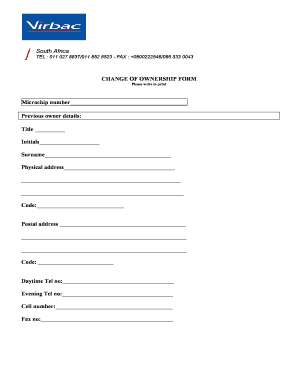 BackHome Change of Ownership Form Virbac RSA Backhome Co