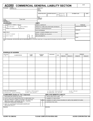 COMMERCIAL GENERAL LIABILITY SECTION DATE  Form