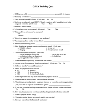 Osha Quiz Answers  Form