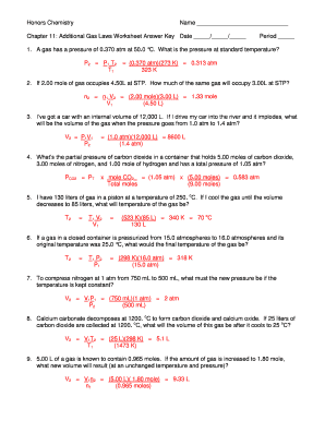 Gas Laws Worksheet 1 Answer Key  Form