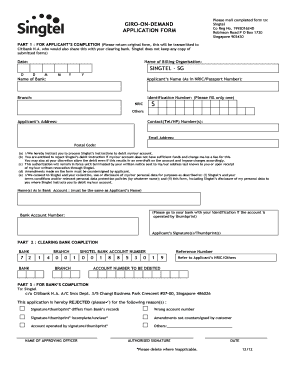 Singtel Giro Form