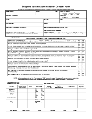 Shoprite Vaccine Consent Form