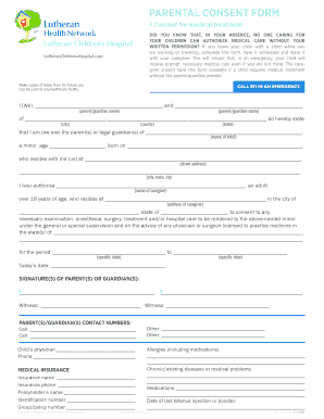 PARENTAL CONSENT FORM Lutheran Hospital of Indiana