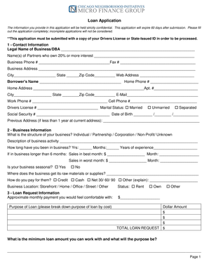 Group Loan Application Form