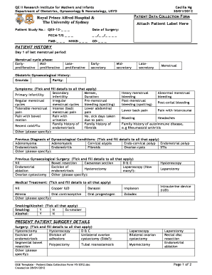 Patient Data Collection Form