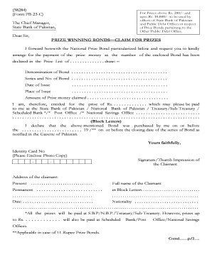 Prize Bond Claim Form Online