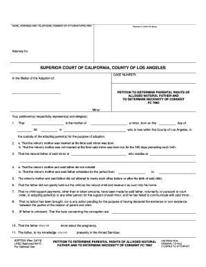  BPetitionb to Determine BParentalb Rights of Alleged Natural Father and Bb 2015-2024