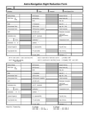 Astro Navigation Sight Reduction Form Fer3com