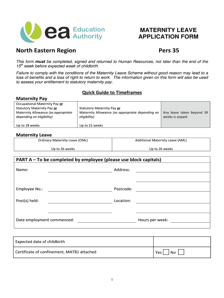 Maternity Leave Form Fill Out And Sign Printable PDF Template SignNow