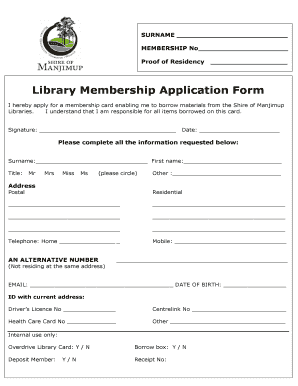 Registration Library Fill Out Forms