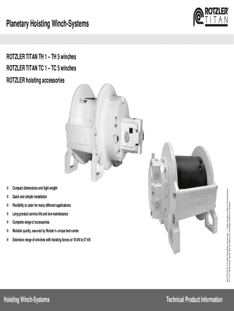 Rotzler Winch Parts  Form