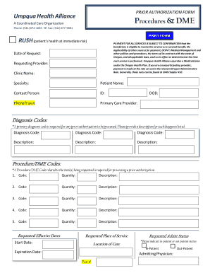 Health Alliance Prior Authorization Form