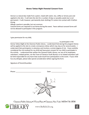 Henna Eyebrow Consent Form