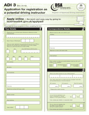 Rev 0112 Application for Registration as a Potential Smartdrivinginstructortraining Co  Form