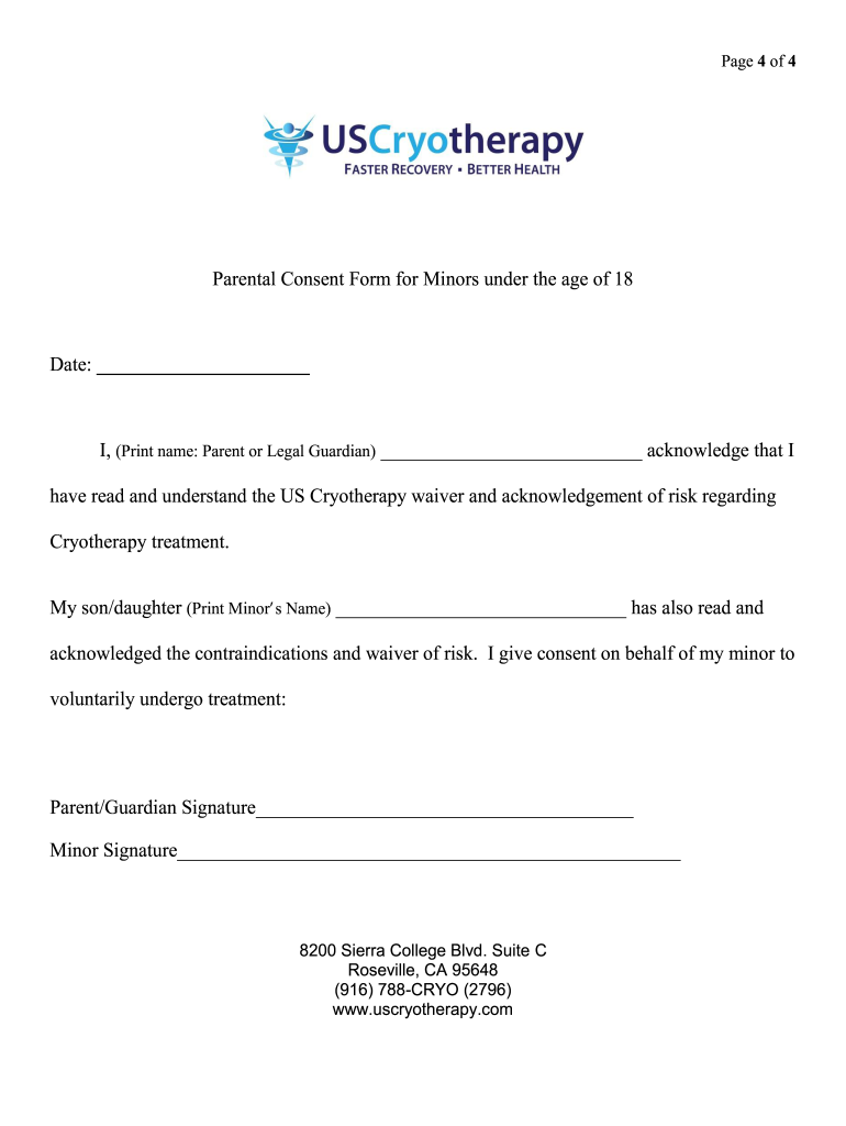 Parental Consent Form for Minor