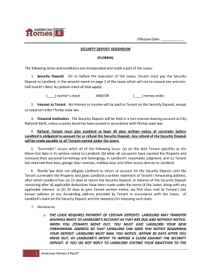 American Homes 4 Rent Lease Agreement  Form