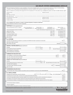 Boiler Commissioning Checklist PDF  Form