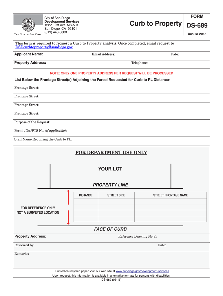 City of San Diego Ds 689  Form