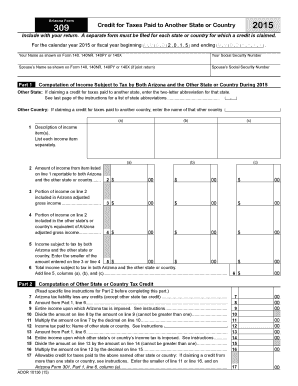 Arizona Form 309 1040com