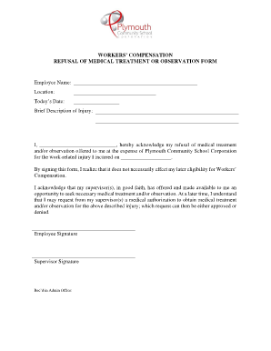 Osha Refusal of Medical Treatment Form