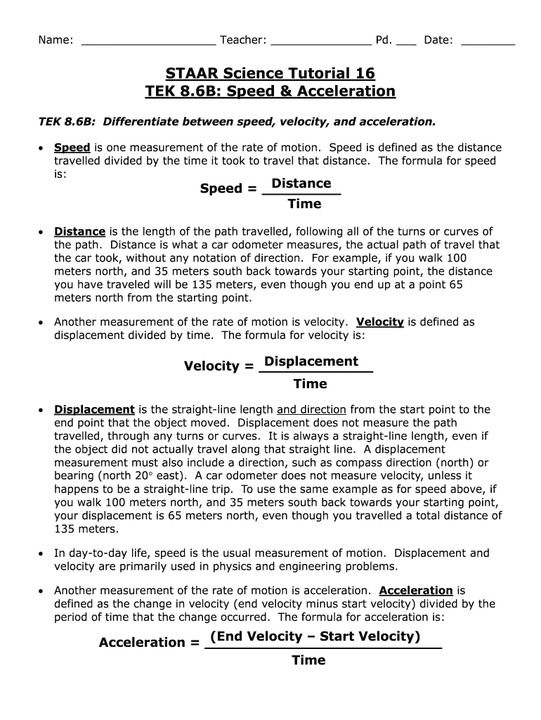 8th Grade Science Staar Modified Sped Review  Form