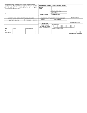 Iata Charge on Credit Card  Form